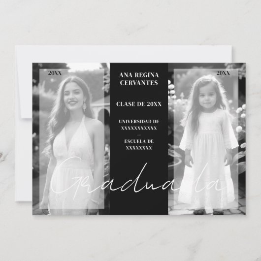 Spaans dan nu minimaal zwart wit 2 foto's Afstudee Kaart (Voorkant)