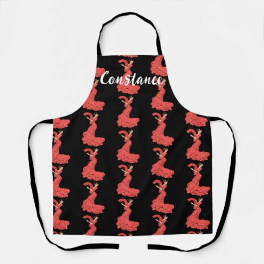 Spaans danser Flamenco Custom Name Schort (Voorkant)