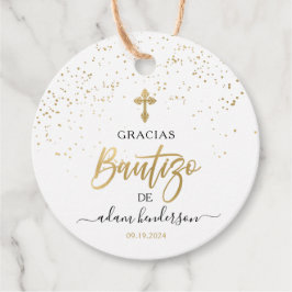 Spaans De Bautizo Gracias Gold Bedankjes Labels