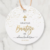 Spaans De Bautizo Gracias Gold Bedankjes Labels (Voorkant)