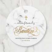 Spaans De Bautizo Gracias Gold Bedankjes Labels (Achterkant)
