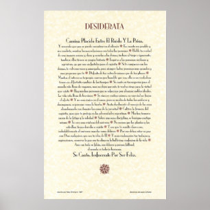 Spaans DESIDERATA Poster=Max Ehrmann=Parchment Poster