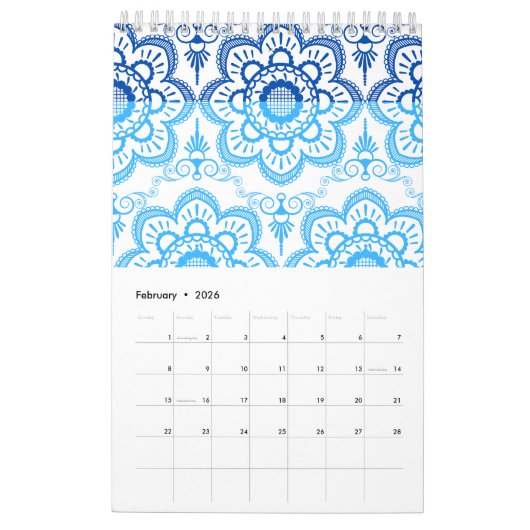 Spaans design prints kalender (Feb 2026)