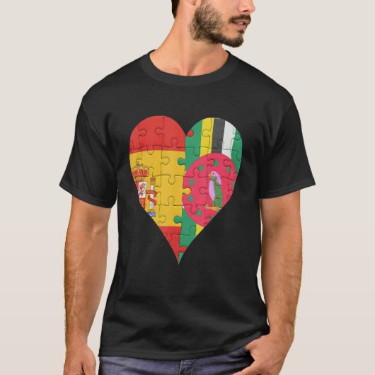 Spaans Dominicaans vlaghart T-shirt (Voorkant)