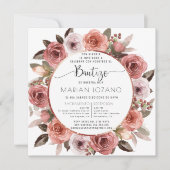 Spaans, Doop, Roos Gouden Bloemen Kaart (Voorkant)