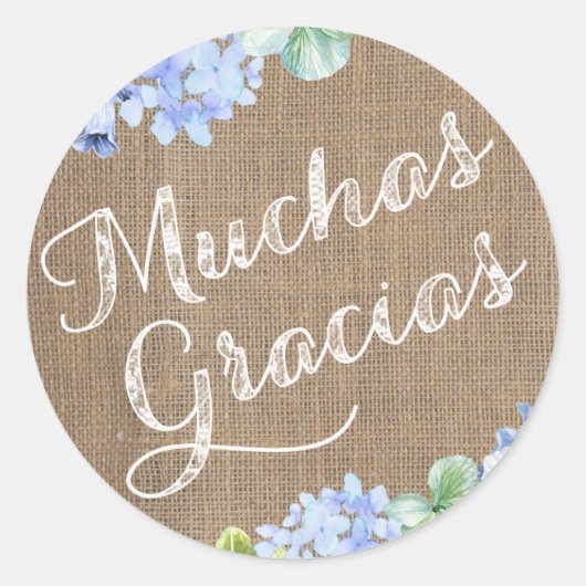 Spaans Doopsel Dank u Stickers Muchas Gracias (Voorkant)