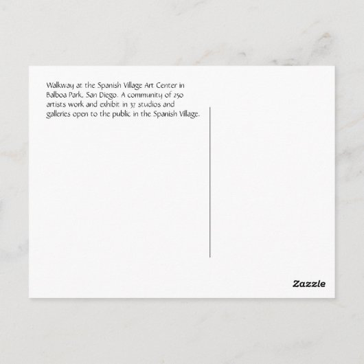 Spaans dorp Art Ctr, Balboa Park, San Diego 2 Briefkaart (Achterkant)
