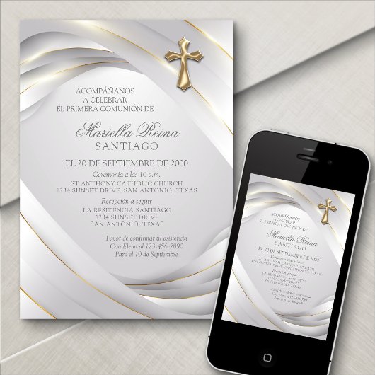 Spaans eerste communie uitnodiging