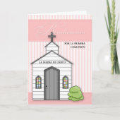 Spaans eerste communiqué Roze met chapel Kaart (Voorkant)