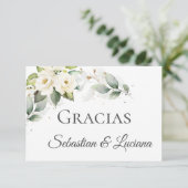 Spaans Elegant Bruiloft Dank u RSVP Kaartje (Staand voorkant)