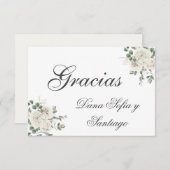 Spaans Elegant Bruiloft Dank u RSVP Kaartje (Voorkant / Achterkant)