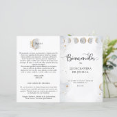 Spaans, Elegant Celestial Quinceañera Programme (Staand voorkant)