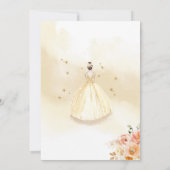 Spaans, Elegant Champagne Floral Quinceañera Kaart (Achterkant)