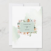 Spaans, Elegant Dusty Roos, Sage Floral Wedding Kaart (Achterkant)