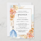 Spaans, Elegant Light Blue Floral Quinceañera Kaart (Voorkant)