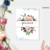 Spaans, Elegant Pastel Floral Quinceañera Kaart