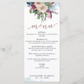 Spaans, Elegant Pastel Floral Quinceañera Menu (Voorkant)
