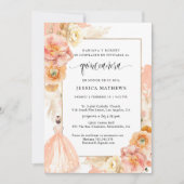 Spaans, Elegant Peach Floral Quinceañera Kaart (Voorkant)