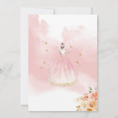 Spaans, Elegant Pink Floral Quinceañera Kaart (Achterkant)