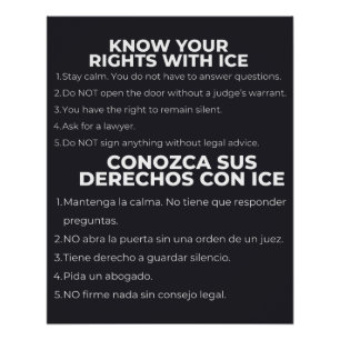 Spaans en Engels Ken Je Rechten ICE Perfect Poster