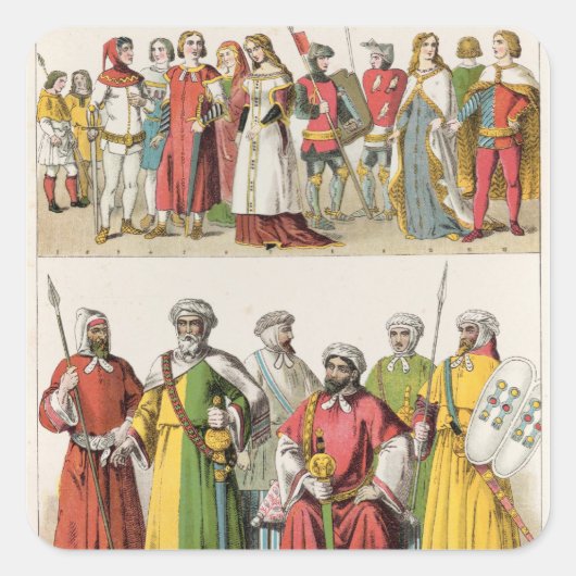 Spaans en Moorish Dress Vierkante Sticker (Voorkant)