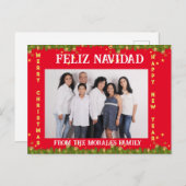 SPAANS ENGELS DOUANESCHRISTMAS FOTO CARD FEESTDAGENKAART (Voorkant / Achterkant)