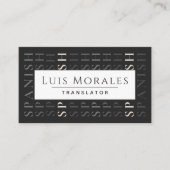 Spaans Engels Vertaalbureau Modern Typografie Blac Visitekaartje (Voorkant)