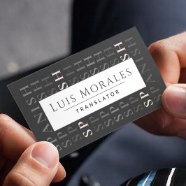 Spaans Engels Vertaalbureau Modern Typografie Blac Visitekaartje