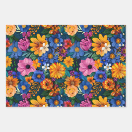 Spaans erfgoed maand bloemen inpakpapier vel