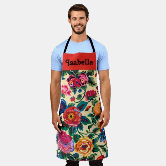 Spaans erfgoed maand bloemen schort (Gedragen)