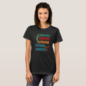 Spaans erfgoed & trots systeembeheerder t-shirt (Voorkant volledig)
