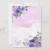 Spaans Es Niña Paarse Bloemen Baby shower Kaart (Achterkant)