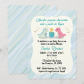 Spaans/Español Baby shower Dinosauriërs Waterverve Kaart (Voorkant / Achterkant)