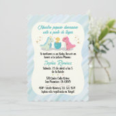 Spaans/Español Baby shower Dinosauriërs Waterverve Kaart (Staand voorkant)