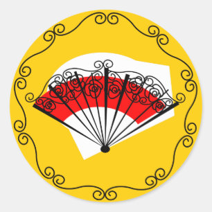 Spaans Fan Border sticker rond