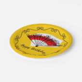 Spaans Fan Border Verjaardagspapier bord (Gekanteld)