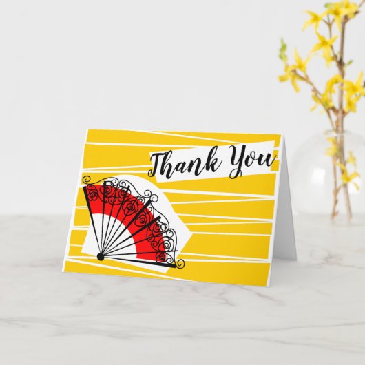 Spaans Fan Dank u landschap Kaart (Gele Bloem)