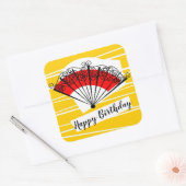 Spaans Fan Happy Birthday vierkant Vierkante Sticker (Envelop)