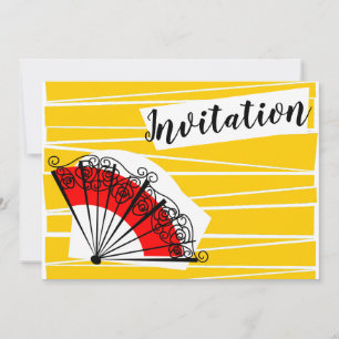Spaans Fan Invitation horizontaal Kaart