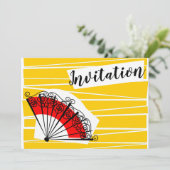 Spaans Fan Invitation horizontaal Kaart (Staand voorkant)