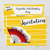 Spaans Fan Invitation horizontaal Kaart (Voorkant / Achterkant)