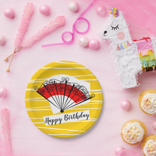 Spaans Fan Verjaardagspapier bord (Feest)