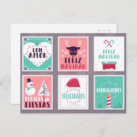 SPAANS FELIZ NAVIDAD CHRISTMAS CARD SET FEESTDAGENKAART (Voorkant / Achterkant)