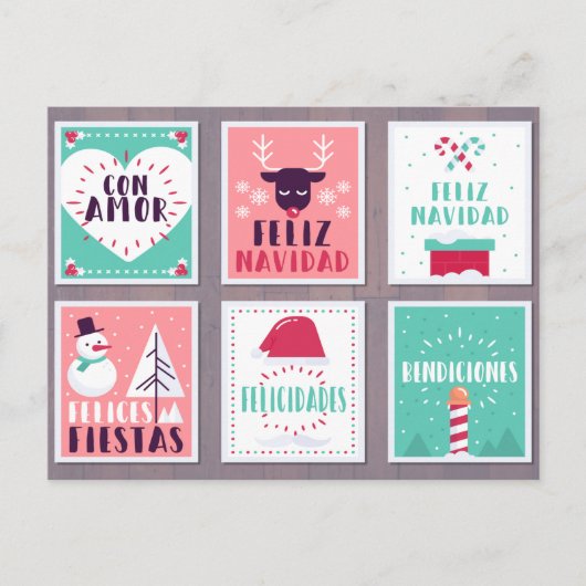 SPAANS FELIZ NAVIDAD CHRISTMAS CARD SET FEESTDAGENKAART (Voorkant)