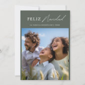 Spaans Feliz Navidad Grappige Kerstmis Familie Fot Feestdagenkaart (Voorkant)