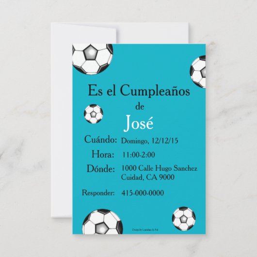Spaans: Fiesta de cumpleaños — Invitación Kaart (Achterkant)