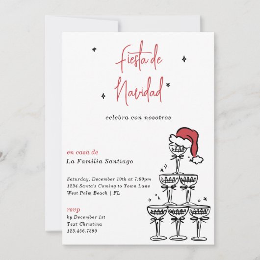 Spaans Fiesta de Navidad Kerstfeest Kaart (Voorkant)