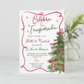 Spaans Fiesta de Navidad Kerstfeest Kaart (Staand voorkant)