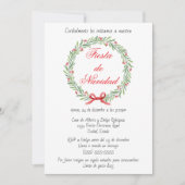 Spaans Fiesta de Navidad Krans Kerstfeest Kaart (Voorkant)