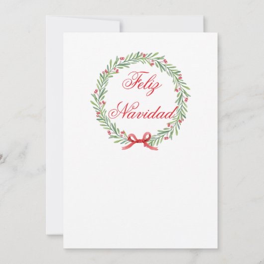 Spaans Fiesta de Navidad Krans Kerstfeest Kaart (Achterkant)